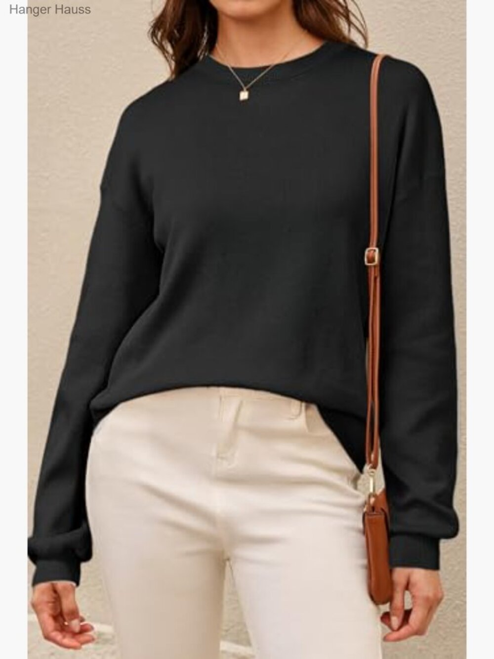 100% Cotton Relaxed Fit Sweatshirt Top Crew Neck Long Sleeve Pullover - Picture 3 of 6